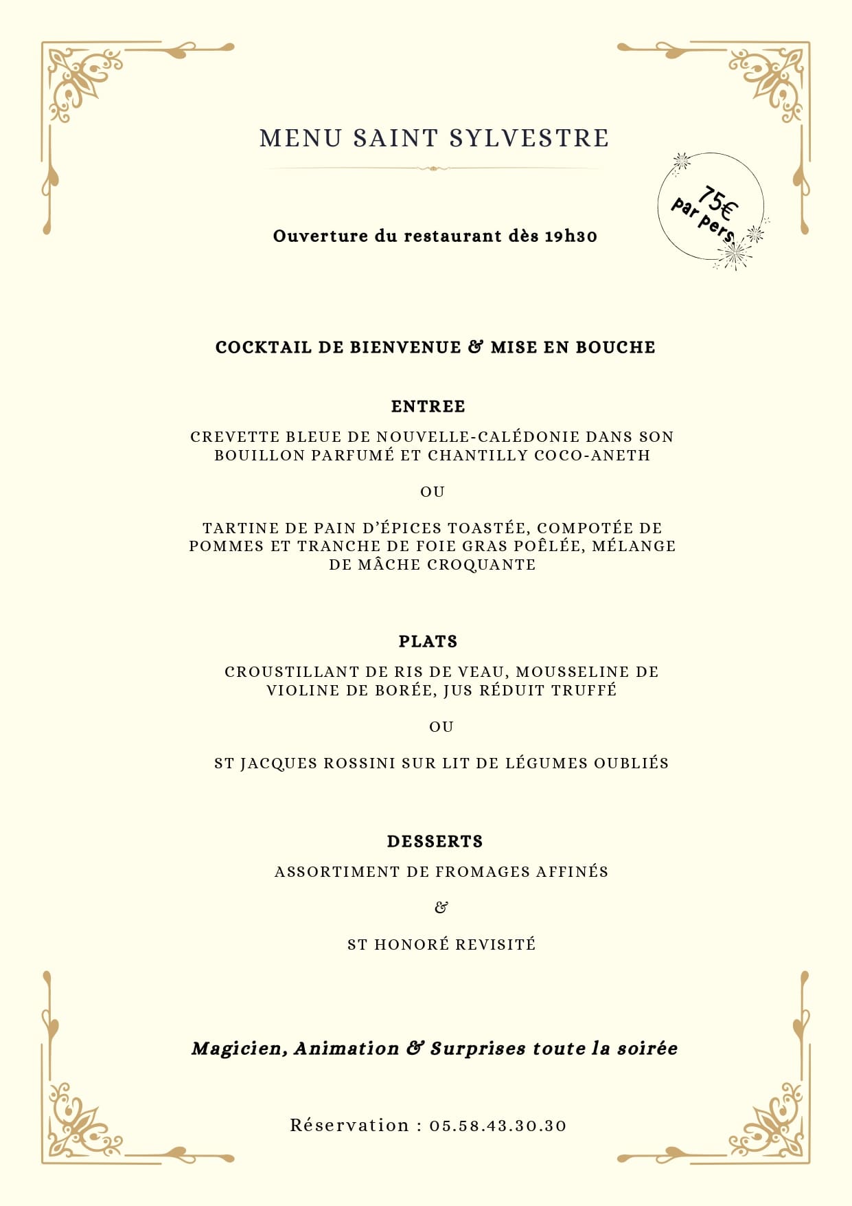 menu nouvel an